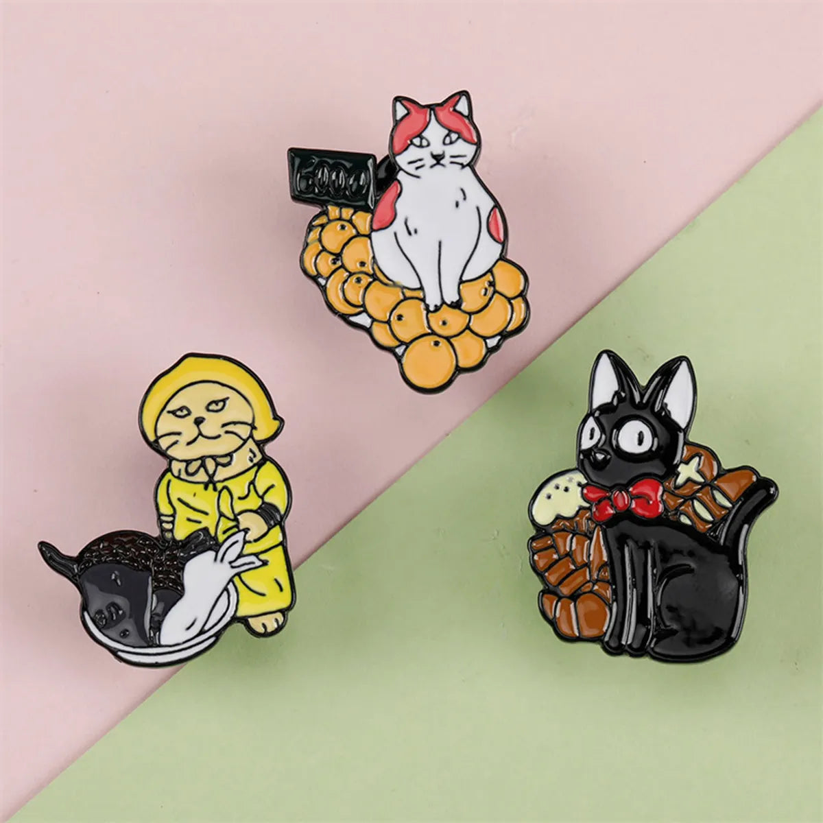 Cute Funny Pastoral Cartoon Cat Alloy Unisex Brooches