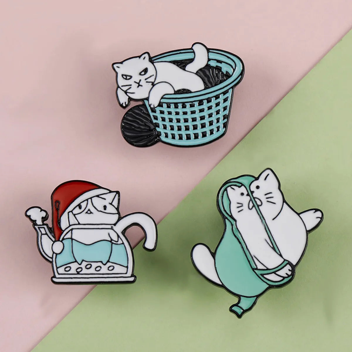 Cute Funny Pastoral Cartoon Cat Alloy Unisex Brooches