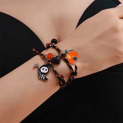 Cute Funny Pumpkin Alloy Halloween Couple Bracelets