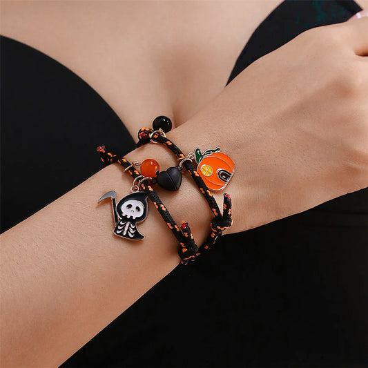 Cute Funny Pumpkin Alloy Halloween Couple Bracelets