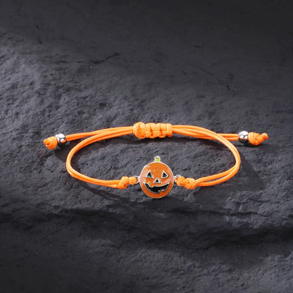 Cute Funny Pumpkin Grimace Alloy Halloween Kid'S Drawstring Bracelets