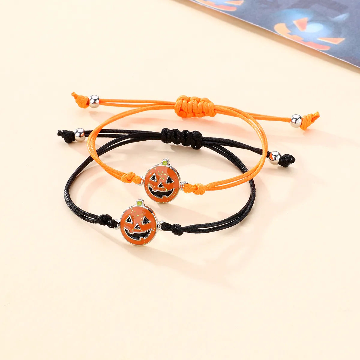 Cute Funny Pumpkin Grimace Alloy Halloween Kid'S Drawstring Bracelets