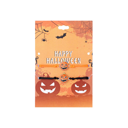 Cute Funny Pumpkin Grimace Alloy Halloween Kid'S Drawstring Bracelets