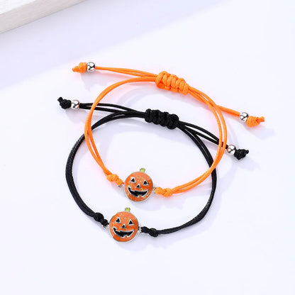 Cute Funny Pumpkin Grimace Alloy Halloween Kid'S Drawstring Bracelets