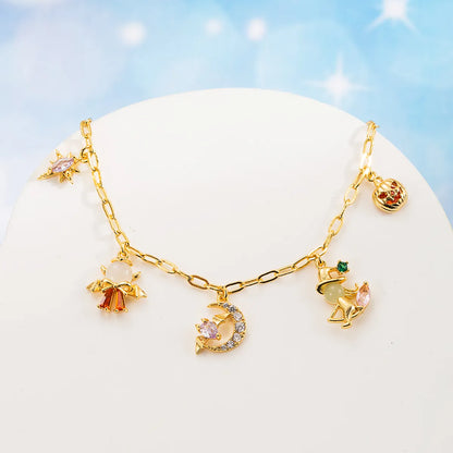 Cute Funny Pumpkin Heart Shape Spider Web Copper 14k Gold Plated Zircon Bracelets In Bulk