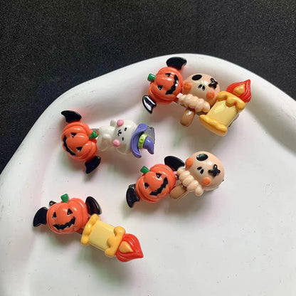 Cute Funny Rabbit Pumpkin Candle Resin Hair Clip