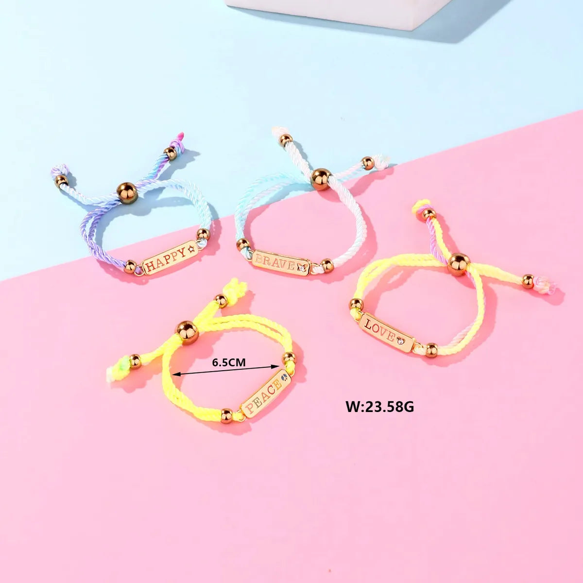 Cute Funny Sweet Letter Alloy Handmade Inlay Rhinestones Kid'S Bracelets