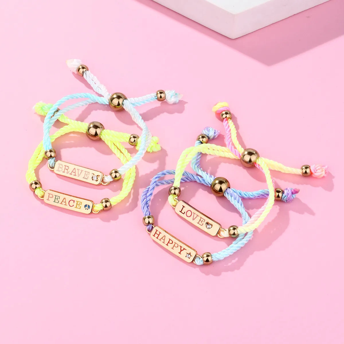 Cute Funny Sweet Letter Alloy Handmade Inlay Rhinestones Kid'S Bracelets