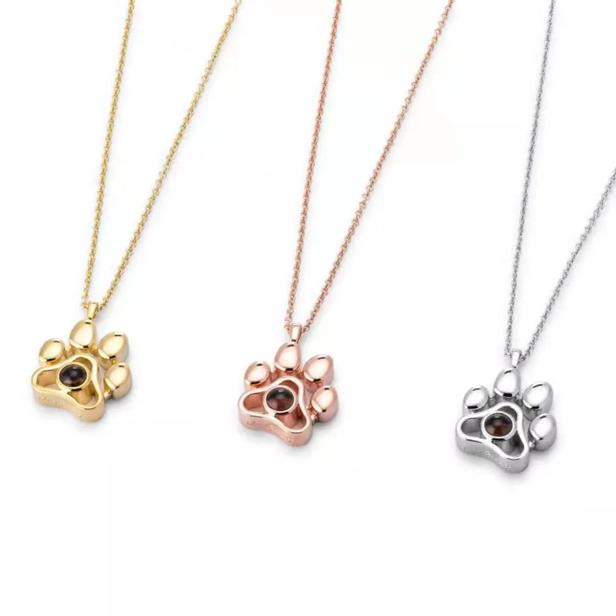 Cute Geometric Dog Paw Print Alloy Women's Pendant Necklace