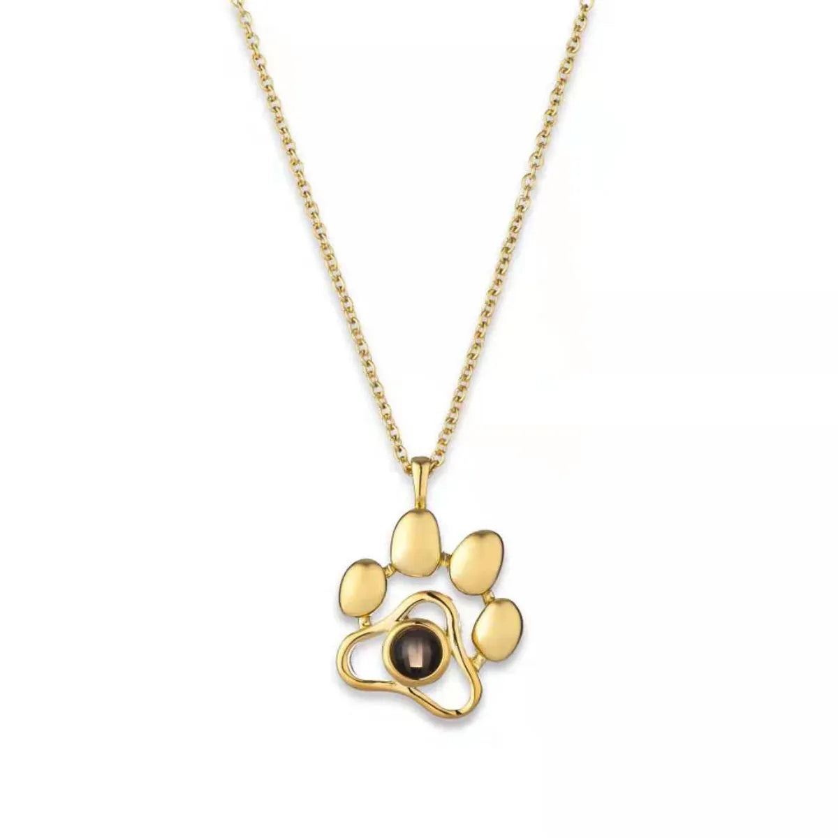 Cute Geometric Dog Paw Print Alloy Women's Pendant Necklace