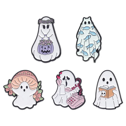 Cute Ghost Alloy Stoving Varnish Women'S Brooches