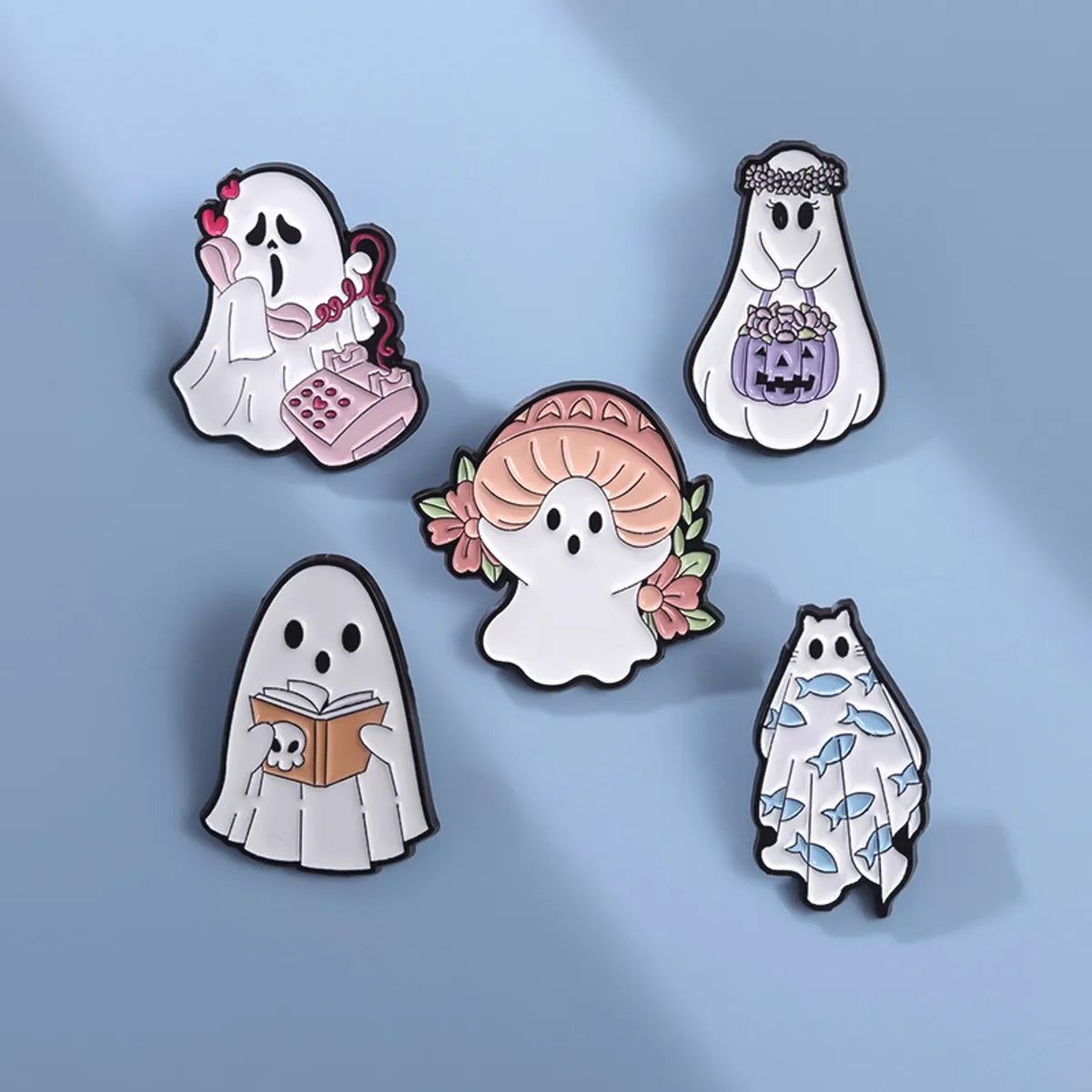 Cute Ghost Alloy Stoving Varnish Women'S Brooches