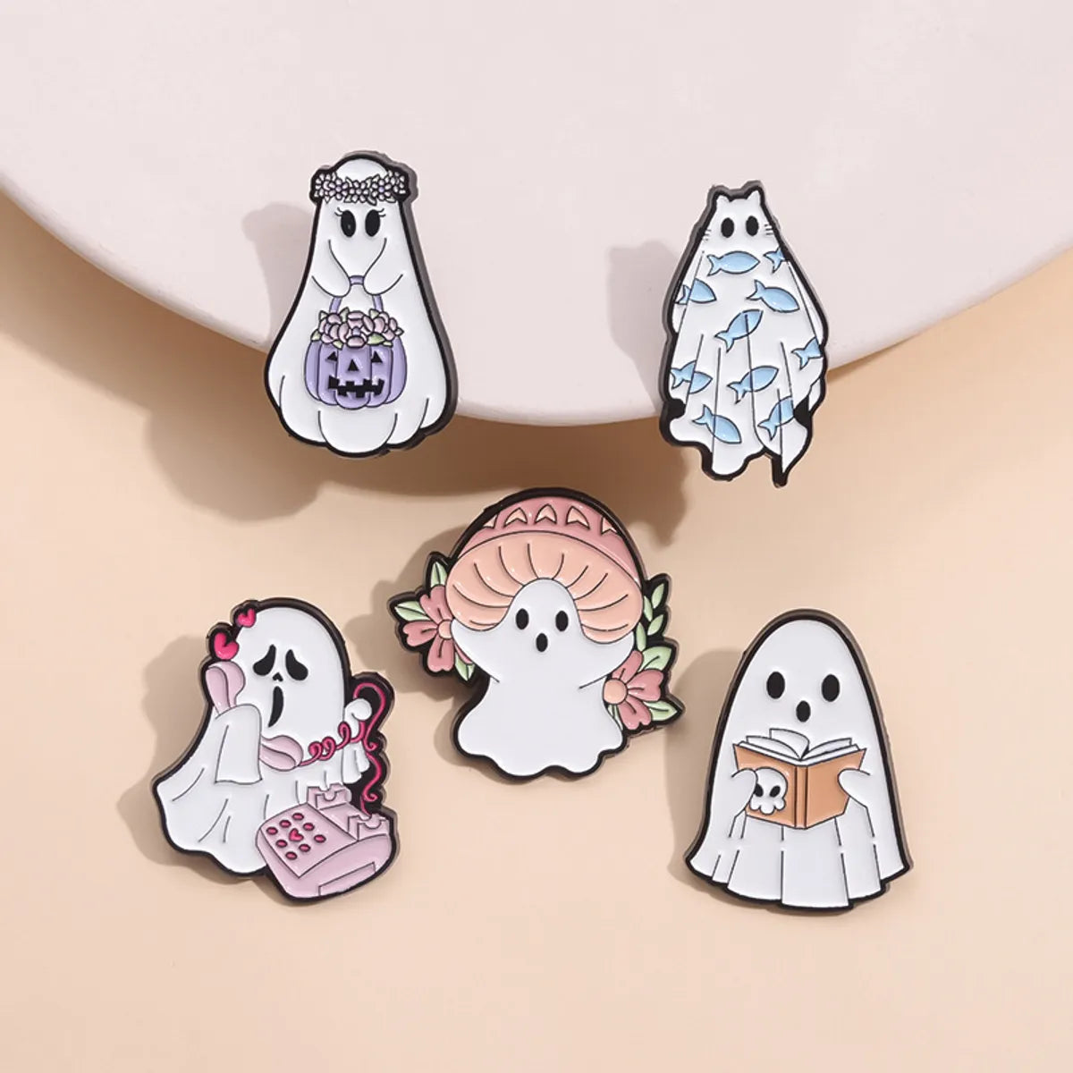 Cute Ghost Alloy Stoving Varnish Women'S Brooches