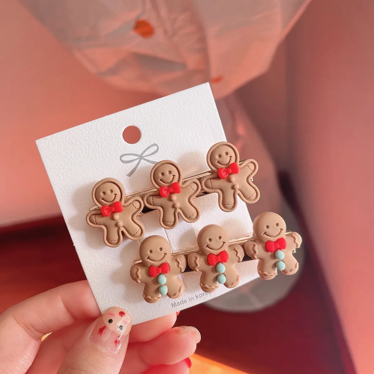 Cute Gingerbread Resin Hair Clip 1 Piece