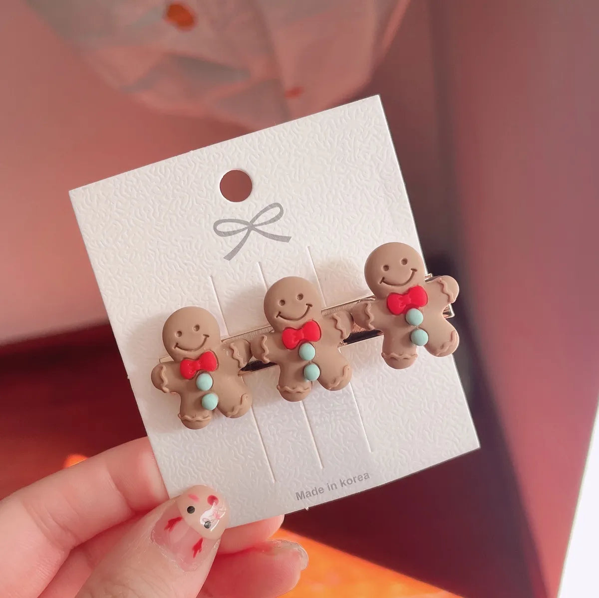 Cute Gingerbread Resin Hair Clip 1 Piece