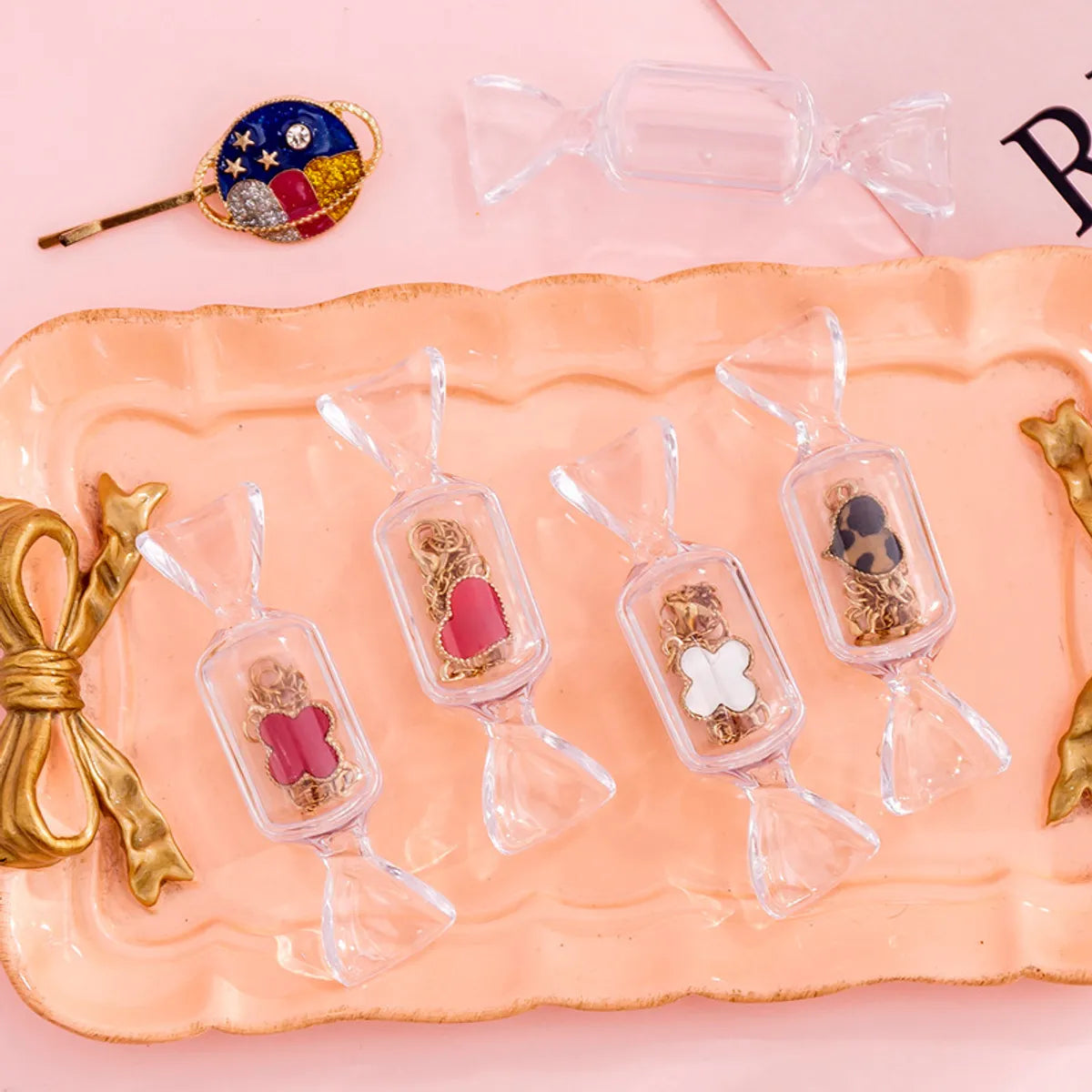 Cute Girl Candy Shape Transparent  Mini-Portable Jewelry Box