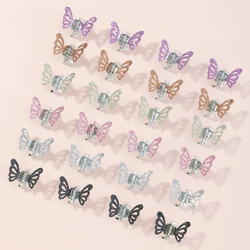 Cute Glitter Butterfly Shape Children'S Hair Clips