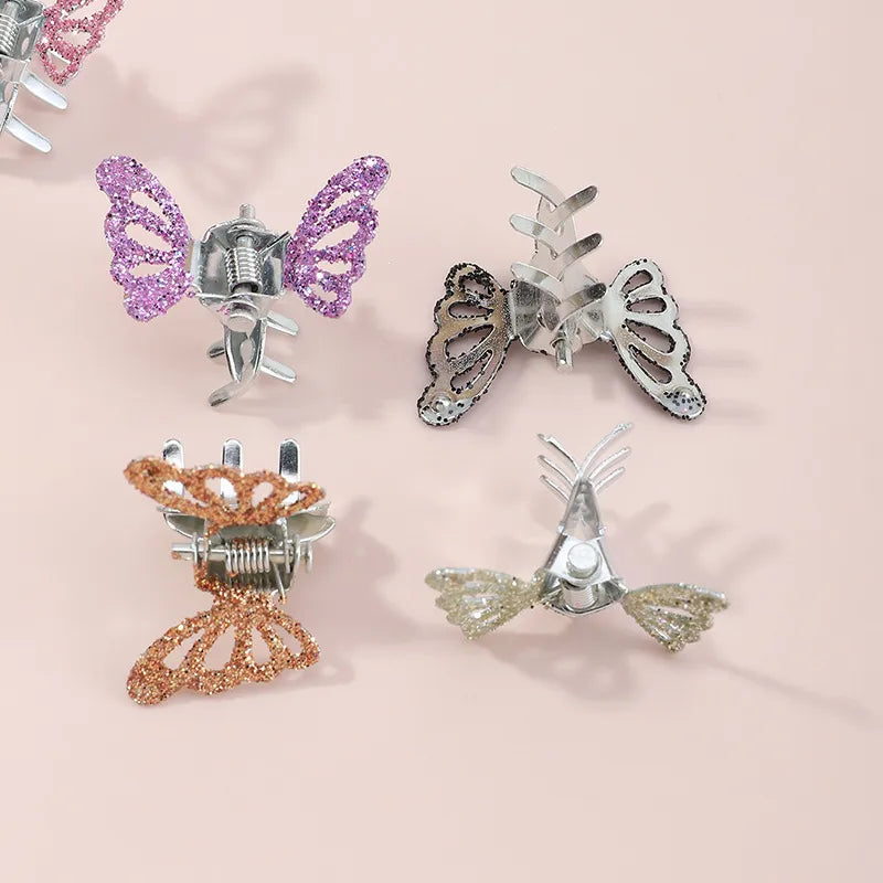 Cute Glitter Butterfly Shape Children'S Hair Clips