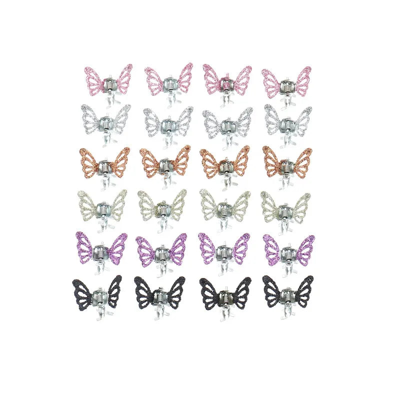 Cute Glitter Butterfly Shape Children'S Hair Clips