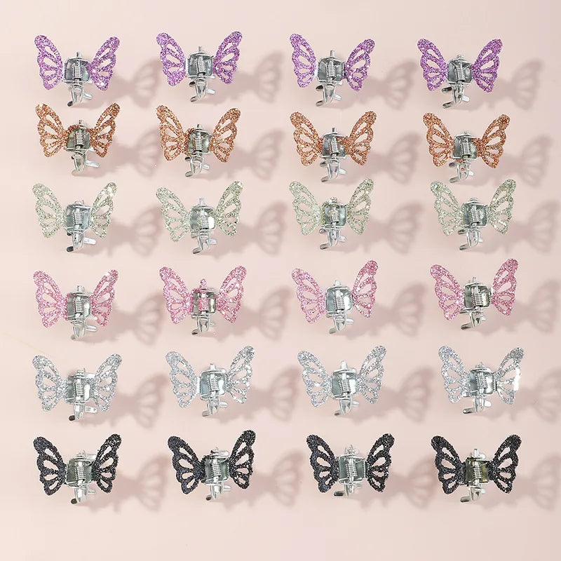 Cute Glitter Butterfly Shape Children'S Hair Clips