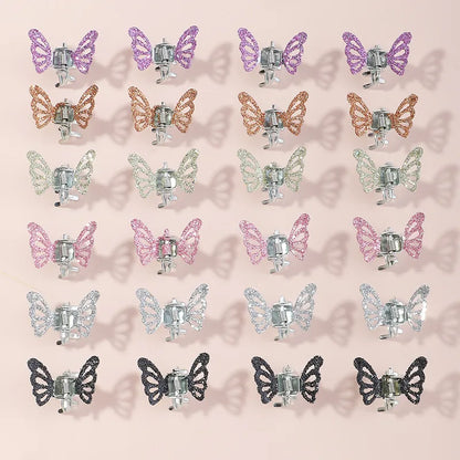 Cute Glitter Butterfly Shape Children'S Hair Clips