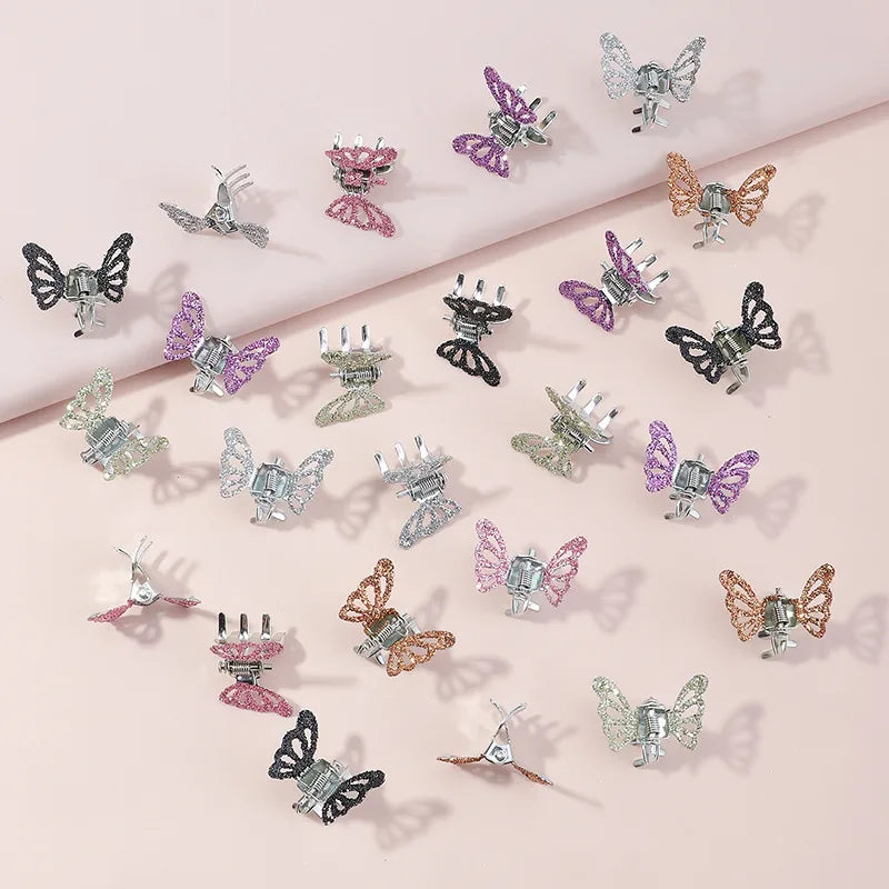 Cute Glitter Butterfly Shape Children'S Hair Clips