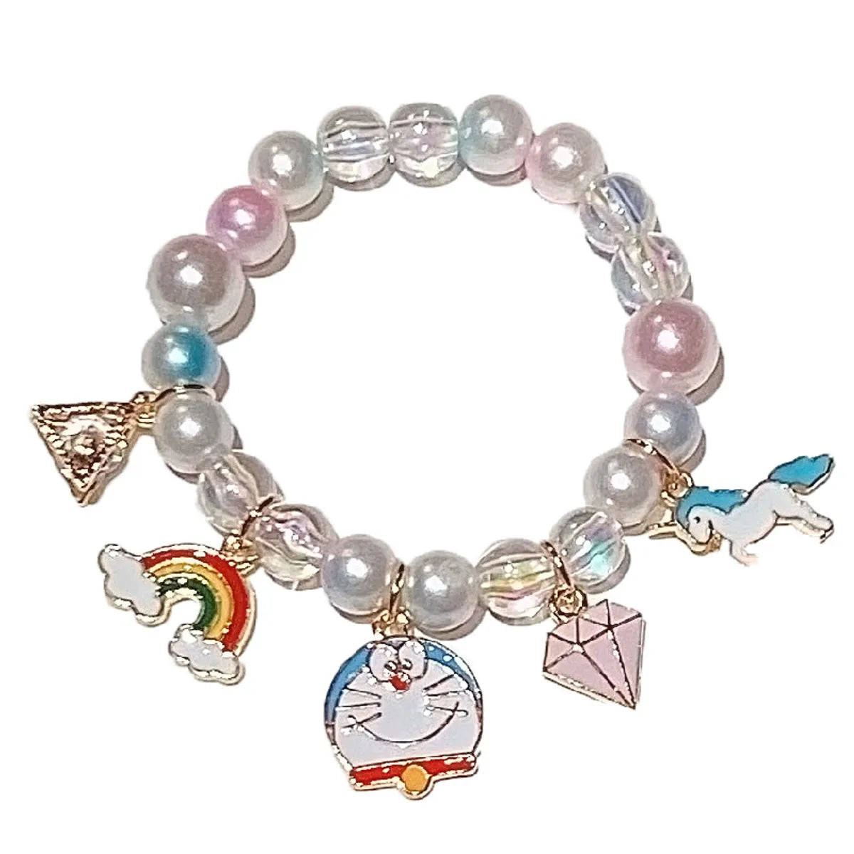 Cute Gradient Color Children'S Pearl Cartoon Bracelet