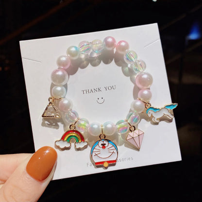 Cute Gradient Color Children'S Pearl Cartoon Bracelet