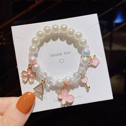 Cute Gradient Color Children'S Pearl Cartoon Bracelet