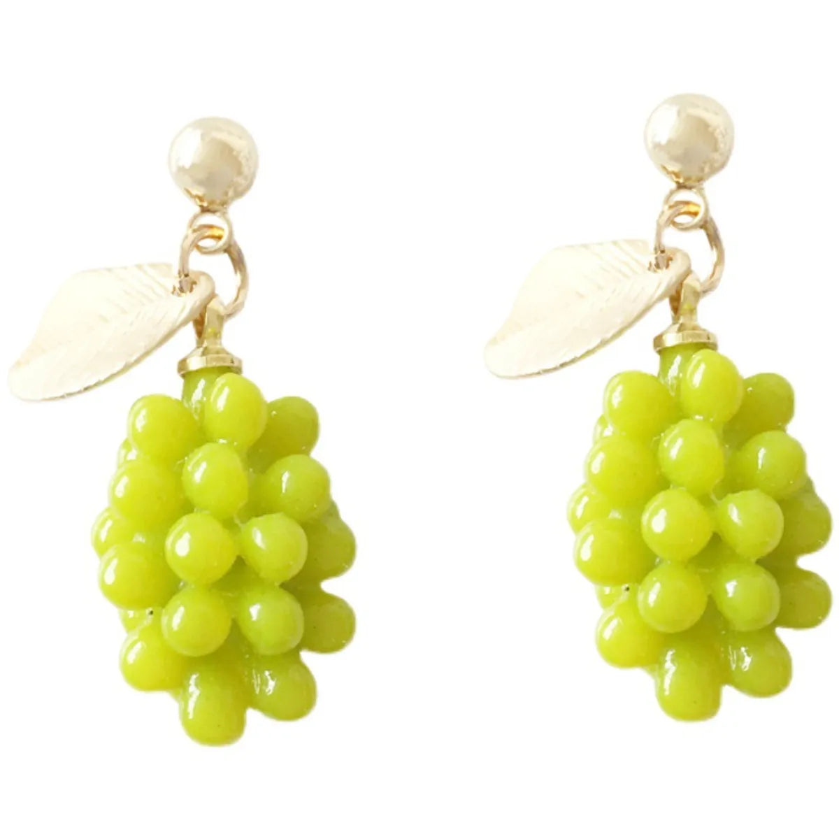 Cute Green Grape Fruit Stud Earrings