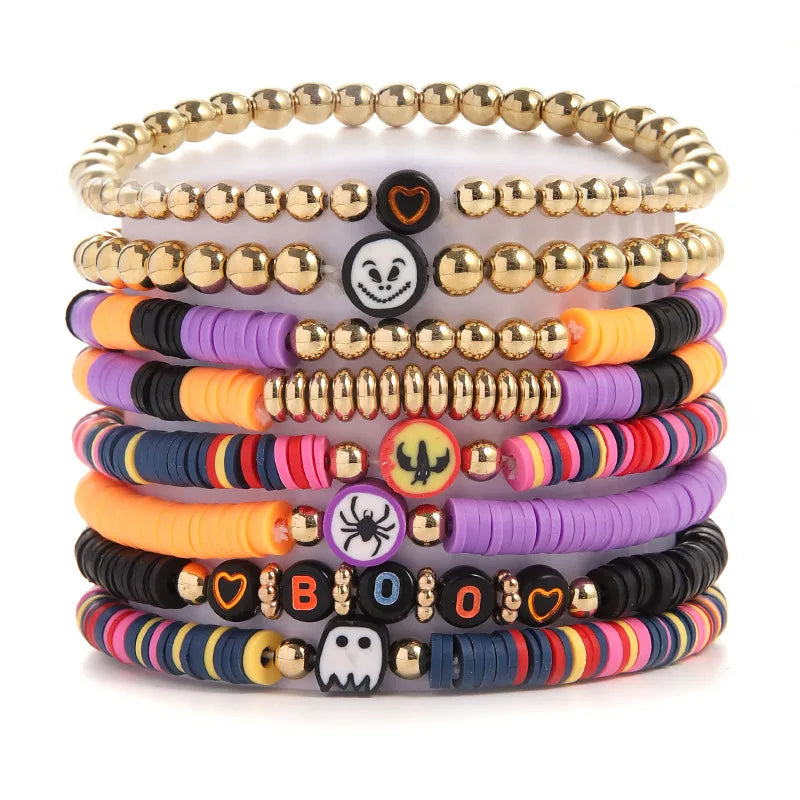 Cute Halloween Pattern Soft Clay Wholesale Bracelets