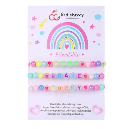 Cute Handmade Romantic Letter Beaded Imitation Pearl Wholesale Bracelets