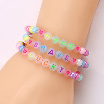 Cute Handmade Romantic Letter Beaded Imitation Pearl Wholesale Bracelets