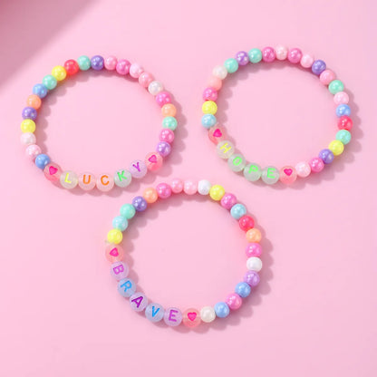 Cute Handmade Romantic Letter Beaded Imitation Pearl Wholesale Bracelets