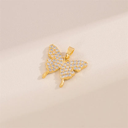 Wholesale Cute Handmade Shiny Sunflower Leaves Heart Shape Brass Plating Inlay 18K Gold Plated Zircon