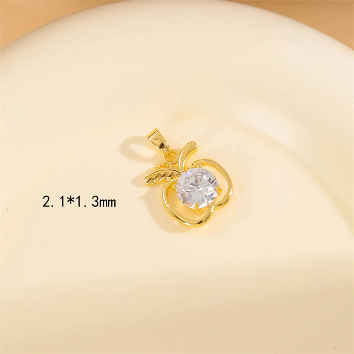 Wholesale Cute Handmade Shiny Sunflower Leaves Heart Shape Brass Plating Inlay 18K Gold Plated Zircon