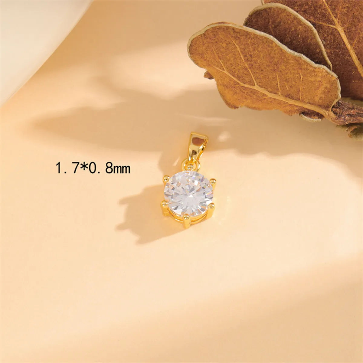 Wholesale Cute Handmade Shiny Sunflower Leaves Heart Shape Brass Plating Inlay 18K Gold Plated Zircon