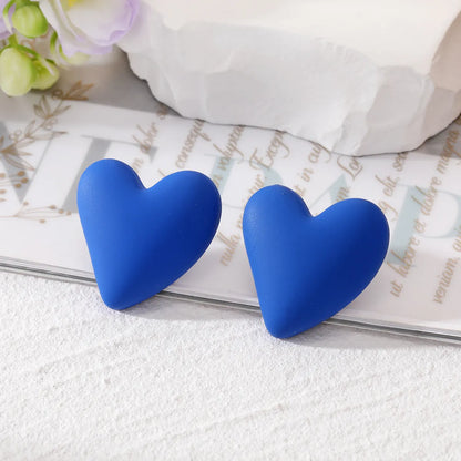 Wholesale Jewelry 1 Pair Cute Heart Shape Alloy Resin Ear Studs