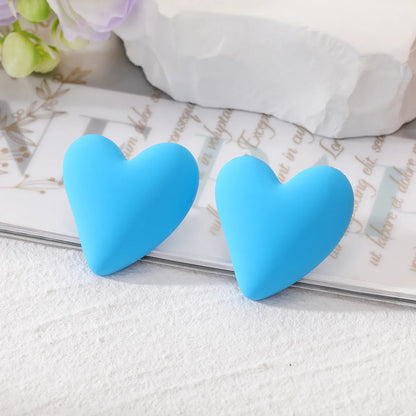 Wholesale Jewelry 1 Pair Cute Heart Shape Alloy Resin Ear Studs