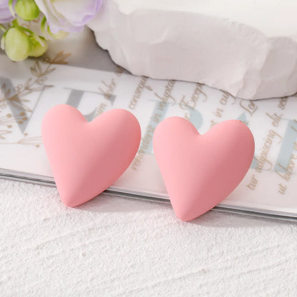 Wholesale Jewelry 1 Pair Cute Heart Shape Alloy Resin Ear Studs