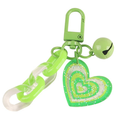 Cute Heart Shape Arylic Unisex Bag Pendant Keychain