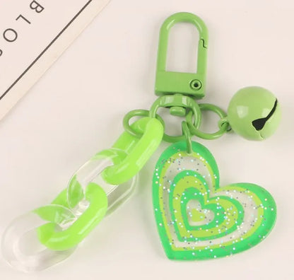 Cute Heart Shape Arylic Unisex Bag Pendant Keychain