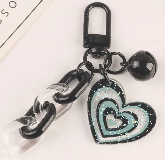 Cute Heart Shape Arylic Unisex Bag Pendant Keychain