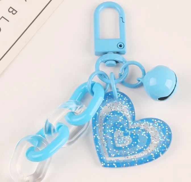 Cute Heart Shape Arylic Unisex Bag Pendant Keychain