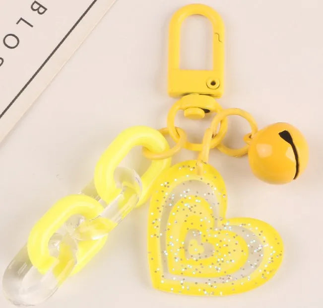 Cute Heart Shape Arylic Unisex Bag Pendant Keychain