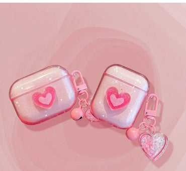 Cute Heart Shape Bluetooth Earbuds Case