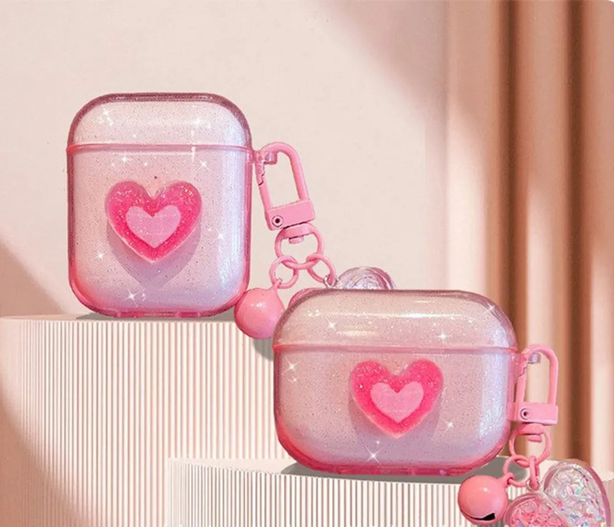 Cute Heart Shape Bluetooth Earbuds Case