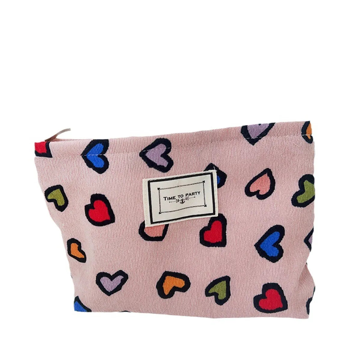 Cute Heart Shape Canvas Square Makeup Bags