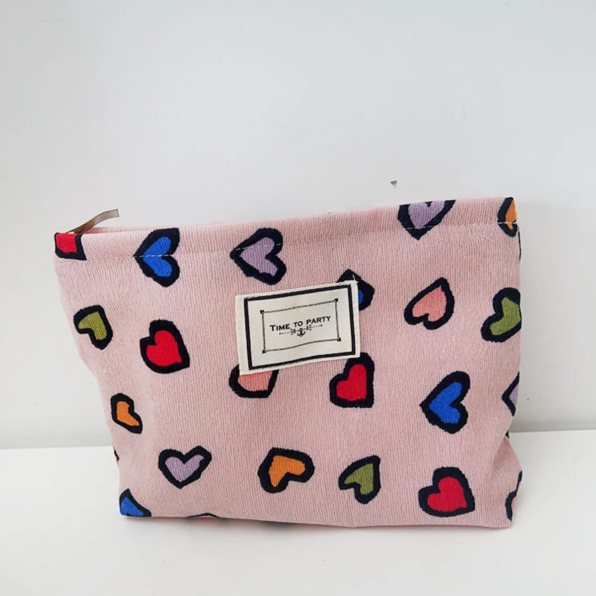 Cute Heart Shape Canvas Square Makeup Bags