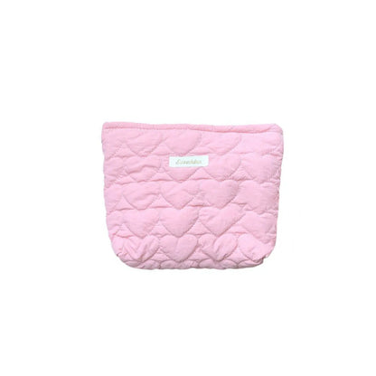 Cute Heart Shape Cotton Square Makeup Bags